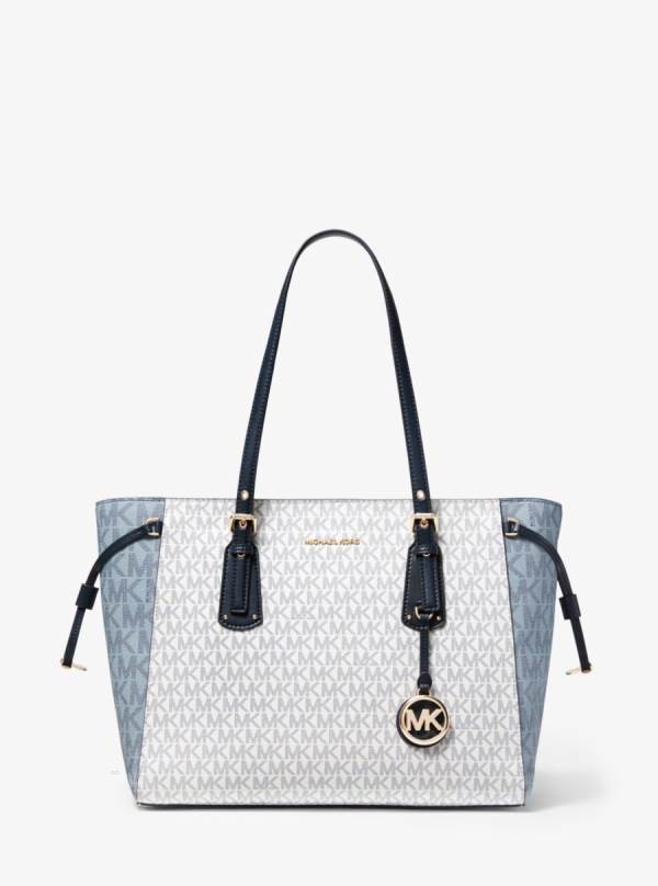Damske Prenosná Taška Michael Kors Voyager Medium Color-Block Logo Námornícka Modrá Viacfarebný - Kabelky Michael Kors Nejlevnejsi | DLKNX-7549